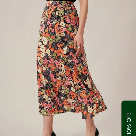 NWT Rihoas Floral Midi Skirt - Picture 6 of 10